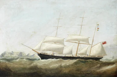 A Barque Beating into Table Bay in a South-Easterly Gale